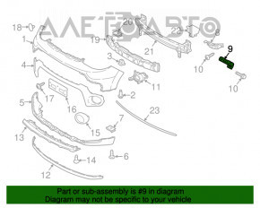 Suportul de montare a bara fata, aripa stanga Kia Soul 14-19, nou, original OEM.