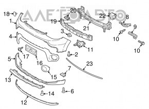 Suportul de montare a bara fata, aripa stanga Kia Soul 14-19, nou, original OEM.