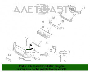 Suportul pentru bara de protecție față dreapta Hyundai Sonata 18-19 sport.