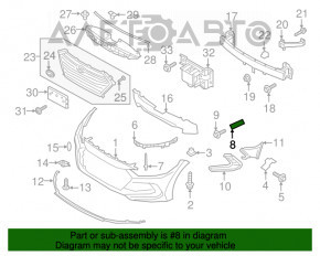 Suportul drept al bara frontală Hyundai Elantra AD 17-20 pe televizor