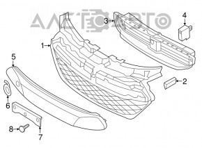 Grila inferioară a barei de protecție față Hyundai Sonata 14-15 hibrid nou original OEM