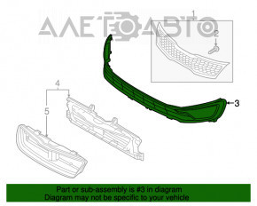 Grila inferioară a bara de protecție față pentru Kia Optima 11-13 hibrid cu ornamente cromate