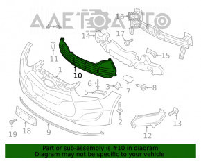 Grila inferioară a bara de protecție față pentru Hyundai Veloster 12-17 fără PTF, nouă, originală OEM