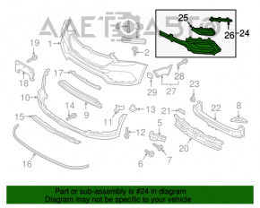 Grila bara dreapta Hyundai Santa FE Sport 17-18, versiunea SUA, pentru faruri de ceata, negru lucios+crom, nisip, zgarieturi