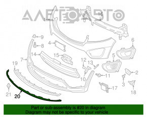 Губа переднего бампера Kia Sorento 16-18 дорест usa