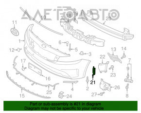 Grila inferioară a bara față dreapta Kia Forte 4d 17-18 restul