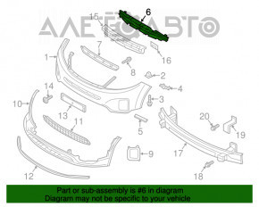 Protecția bumperului frontal pentru Kia Sorento 14-15 este ruptă și crăpată.