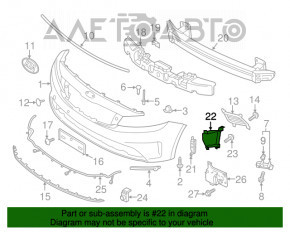 Conducta de aerisire a bara din față stânga Kia Forte 4d 17-18 restyled