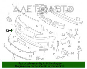 Заглушка буксир крюка переднего бампера Kia Forte 4d 17-18 рест