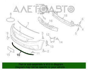 Губа переднего бампера Kia Forte 4d 17-18 рест новый OEM оригинал
