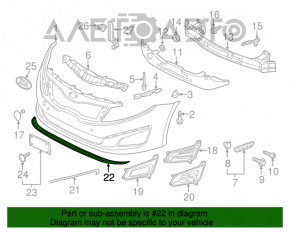 Buza de la bara fata a masinii Kia Optima 14-15 SUA este uzata.