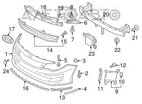 Difuzorul carcasei radiatorului asamblat Hyundai Tucson 16-20 2.0, 2.4 nou neoriginal.