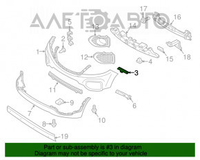 Suportul bara fata stanga Kia Sorento 11-13 pre-restilizare, nou, original OEM.