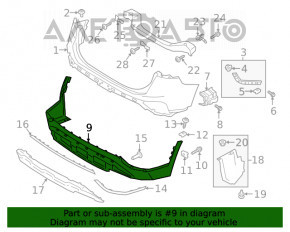 Бампер задний голый нижняя часть Hyundai Santa FE 19-20 структура