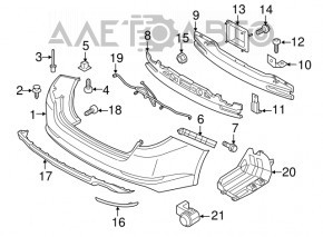 Suportul pentru bara spate stânga Kia Optima 14-15, nou, original OEM.