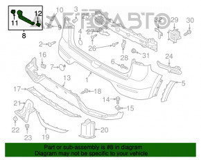 Suportul din spate al bara de protecție dreapta pentru Kia Niro 17-22 este rupt.