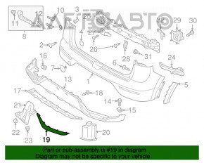 Moldura bara spate dreapta Kia Niro 17-19 HEV deteriorată fixare