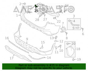 Montarea suportului pentru bara spate pe amplificatorul din partea stângă superioară Hyundai Santa FE 19-20 SUA