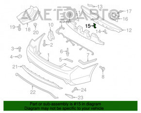 Suportul amplificatorului pentru bara de protecție spate, partea de jos, Hyundai Sonata 11-15 hibrid.