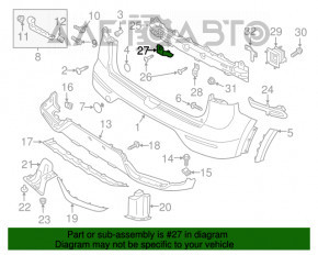 Suportul amplificatorului pentru bara de protecție spate inferioară Kia Niro 17-19 HEV, PHEV