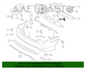 Suportul amplificatorului pentru bara spate, dreapta jos, Hyundai Sonata 11-15 hibrid.