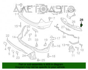 Suportul amplificatorului pentru bara de protecție din spate, partea de sus, Hyundai Santa FE Sport 17-18, rețea SUA