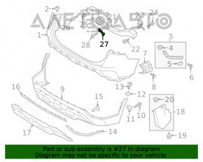 Suportul pentru bara spate pe amplificatorul din partea de jos, stânga, pentru Hyundai Santa Fe 19-20 SUA.