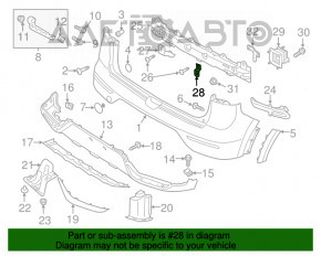 Suportul amplificatorului pentru bara spate, micul superior Kia Niro 17-22 HEV, PHEV