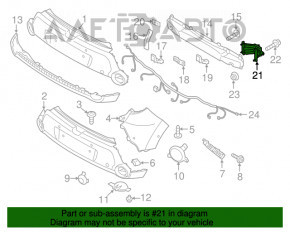 Colțul amplificatorului de bara spate stânga Kia Soul 14-16 pre-restilizare.