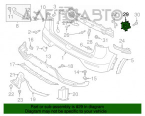 Colțul amplificatorului de bara spate stânga Kia Niro 17-22 HEV, PHEV