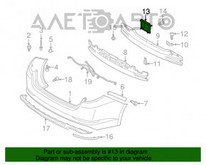 Colțul amplificatorului de bara spate dreapta Kia Optima 11-13, versiunea pre-restilizare, SUA.