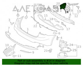 Protecție bara spate dreapta Kia Forte 4d 14-18