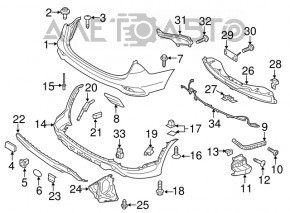 Capacul de bara spate de jos pentru Hyundai Santa FE Sport 17-18, model SUA, zgârieturi.