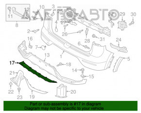 Capacul buzei bara spate Kia Niro 17-19 HEV, PHEV