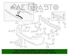 Moldura bara spate stânga Kia Optima 16-18 pre-restilizare cromată pentru 1 tub.