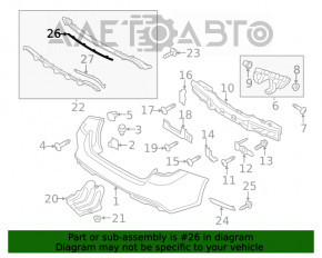 Moldura bara spate centrala Kia Optima 16-18, cromata, pentru 1 teava.