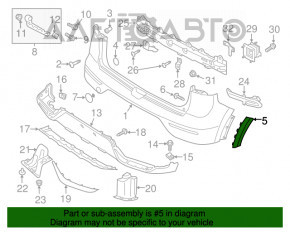 Capacul aripii spate stânga Kia Niro 17-19 HEV, PHEV pe bara de protecție