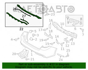 Buza bara spate Kia Optima 16-18 pentru 2 tevi, noua, originala OEM.