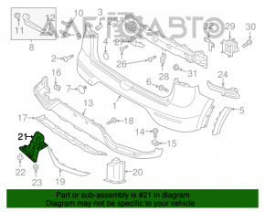 Protecție bara spate stânga Kia Niro 17-19 HEV, PHEV