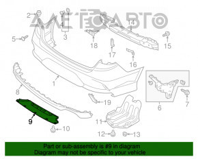 Protecție pentru bara din spate a Hyundai Sonata 18-19