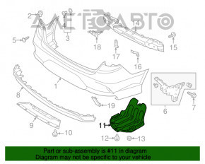 Protecție bara spate stânga Hyundai Sonata 18-19 hibrid