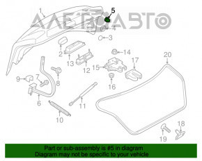 Отбойник капота передний правый VW Passat b7 12-15 USA новый OEM оригинал