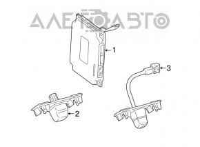 Camera de vizionare spate pentru Toyota Sienna 11-16 cu un ciob în geam.