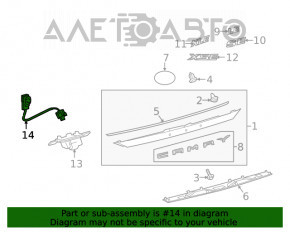 Cablu pentru camera de vedere spate Toyota Camry v70 18-