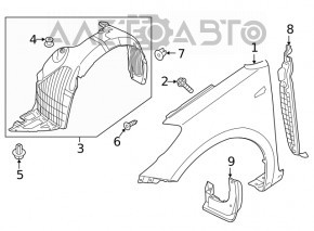 Bara de protecție față dreapta Kia Forte 4d 17-18, nou, neoriginal