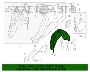Подкрылок задний левый Hyundai Sonata 18-19 hybrid