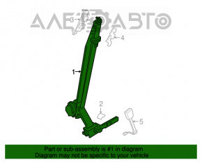 Centura de siguranță pentru pasageri Nissan Murano z52 15-18, negru, tip tapițerie.