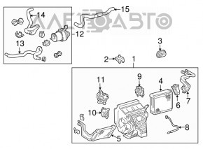 Corpul de aer condiționat gol, partea stângă a unui Lexus RX400h 04-09.