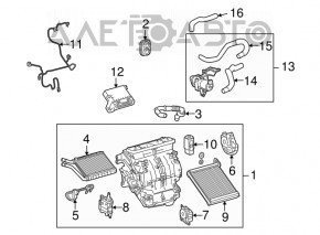 Corpul de aer condiționat dezbrăcat, partea stângă a Lexus CT200h 11-17.