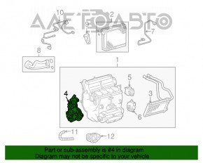 Motorul actuatorului pentru ventilatorul de încălzire și aer condiționat al Toyota Sequoia 08-16 are 2 suporturi rupte.